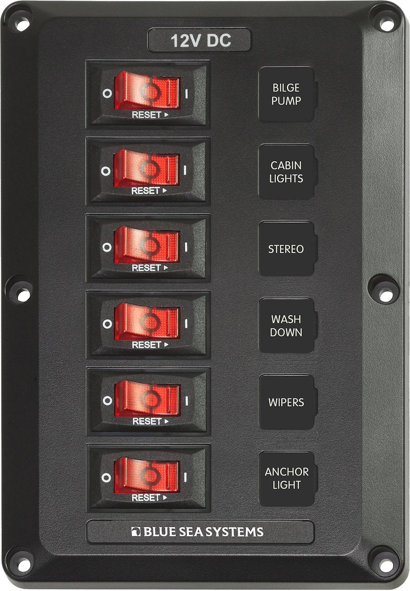 Blue Sea Systems Panel Below Deck 12vdc 6pc