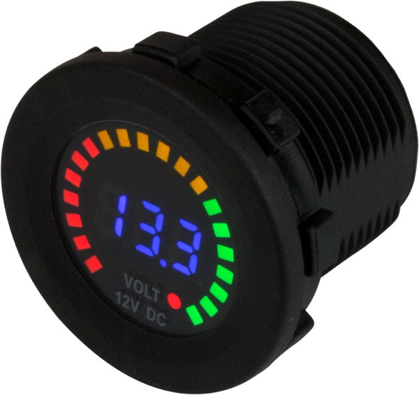 Sea-Dog Round Voltage Meter 5v-15vdc - W/Ra