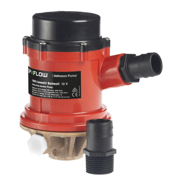 Johnson Pump Livwell Pmp 1600 Gph 12v With Inlet