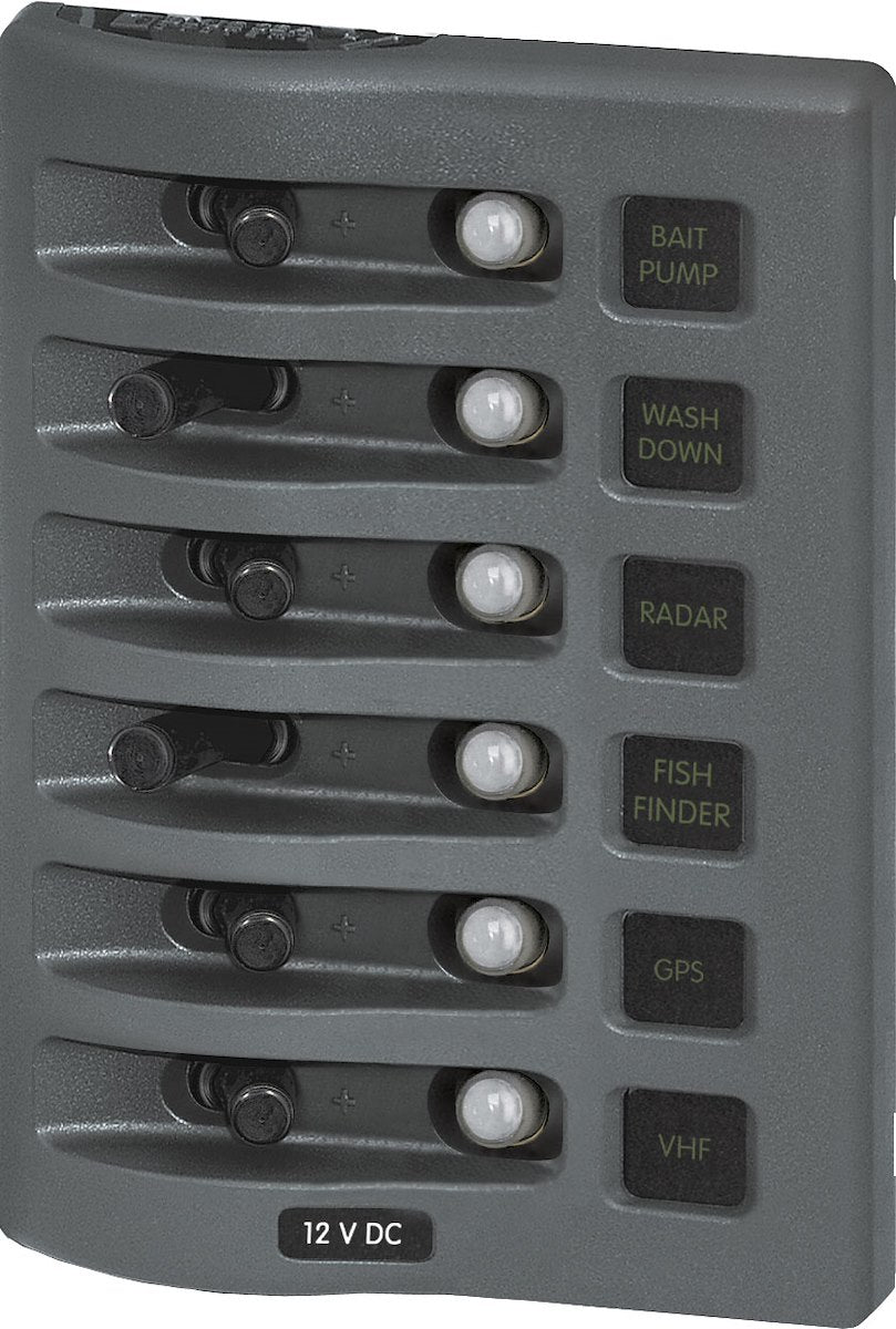 Blue Sea Systems Panel Wd 12vdc Clb 6pos Gray