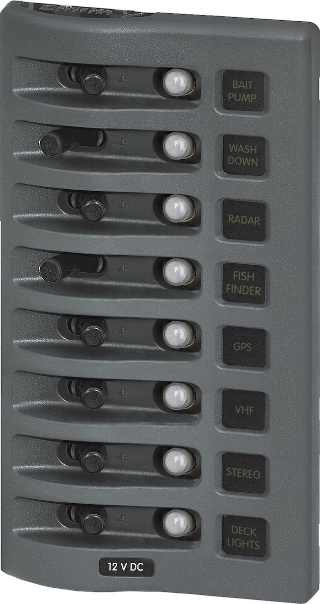 Blue Sea Systems Panel Wd 12vdc Clb 8pos Gray