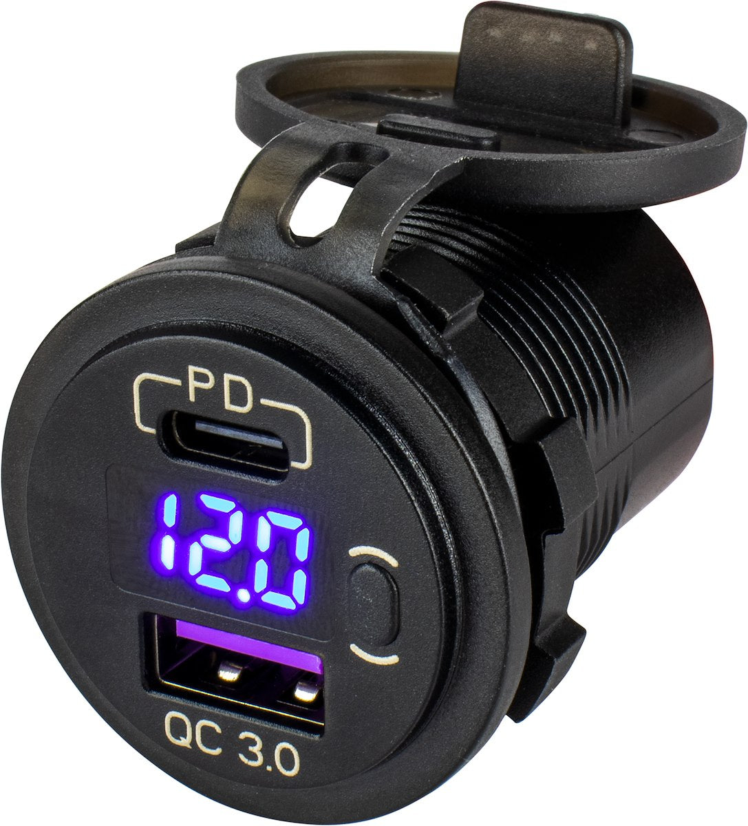 Sea-Dog Round Usb/Usc Socket W/Hidden