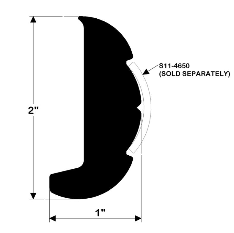 Taco Marine Rigid Rub Rail Black 20 (V219502BKA)