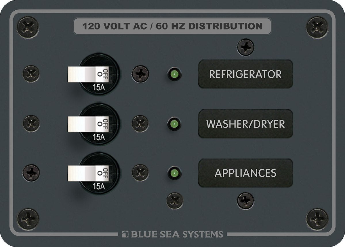 Blue Sea Systems Panel 120vac 3pos