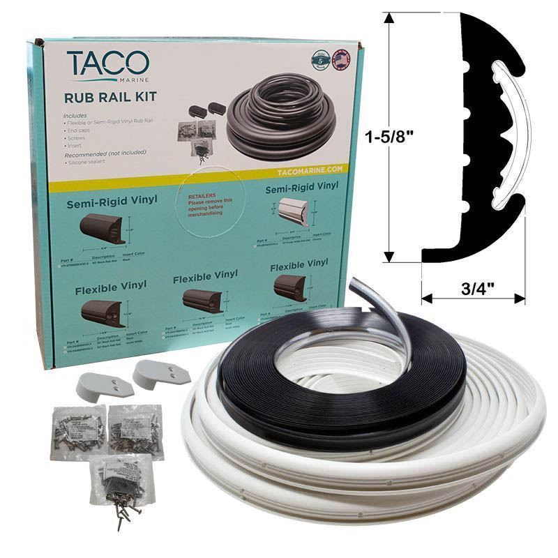 Taco Marine Semi-Rigid Rub Rail Kit White W/Fl