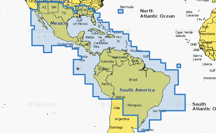 Navionics Mexico Caribbean To Brazil