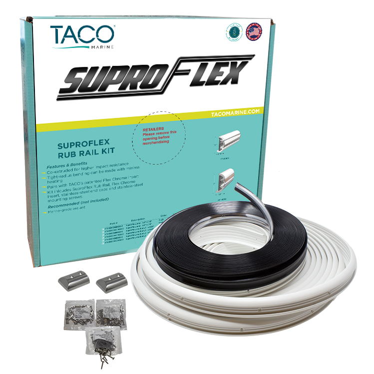 Taco Marine Supro-Flex Rub Rail Kit White W/Fl