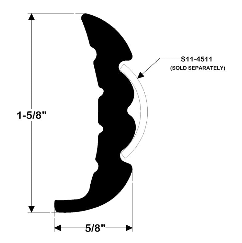 Taco Marine Rigid Rub Rail Black 20 (V219659BKA)