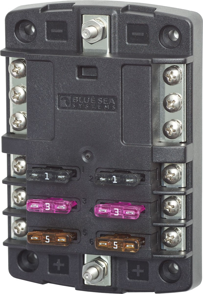 Blue Sea Systems Fuse Block Stblade 6circ W/Gnd