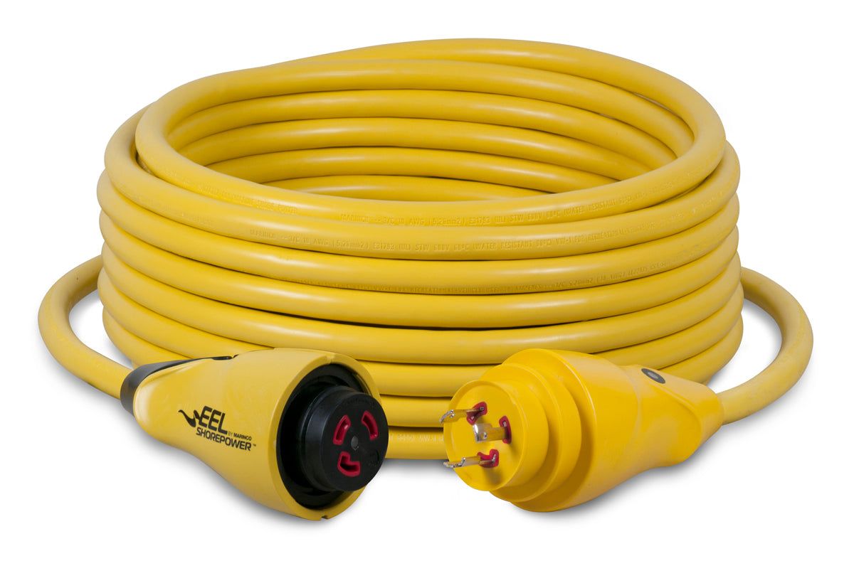 Marinco Eel Cordset 30a 125v 50' Yellow