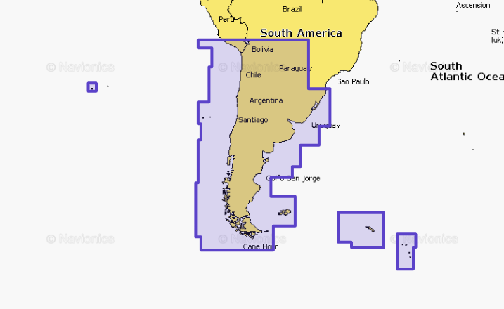 Navionics Chile Argentina & Easter Isl.