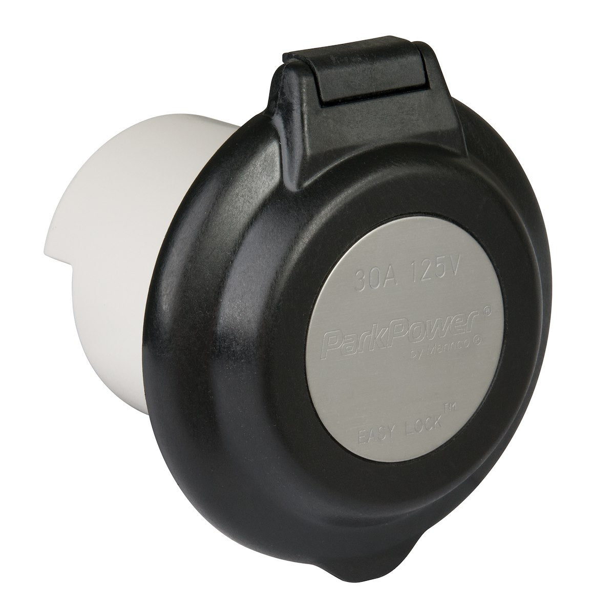 Marinco 125v Cntrd Pwr Inlt Blk