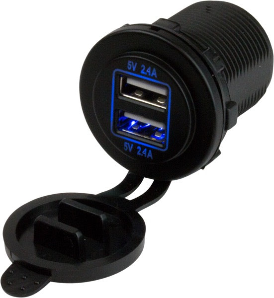 Sea-Dog Round Dual Usb Power Socket