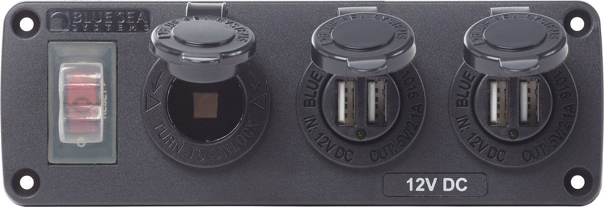 Blue Sea Systems Panel Acc H2o 2 Usbs & Sckt