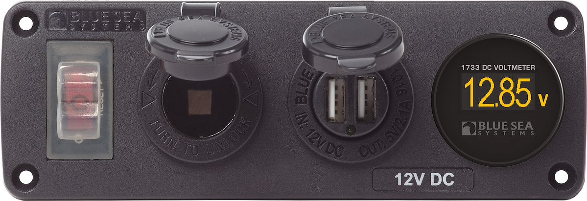 Blue Sea Systems Panel Acc H2o Usb Sckt & Vmeter