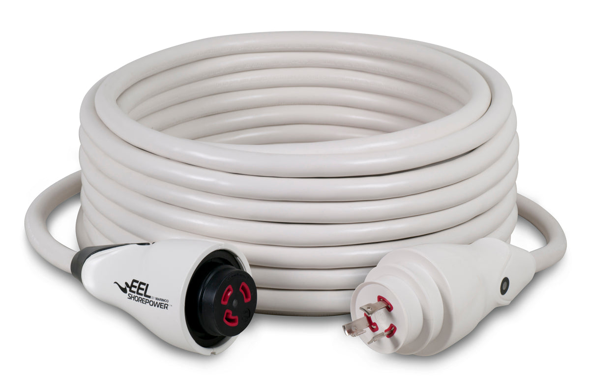 Marinco Eel Cordset 30a 125v 50' White