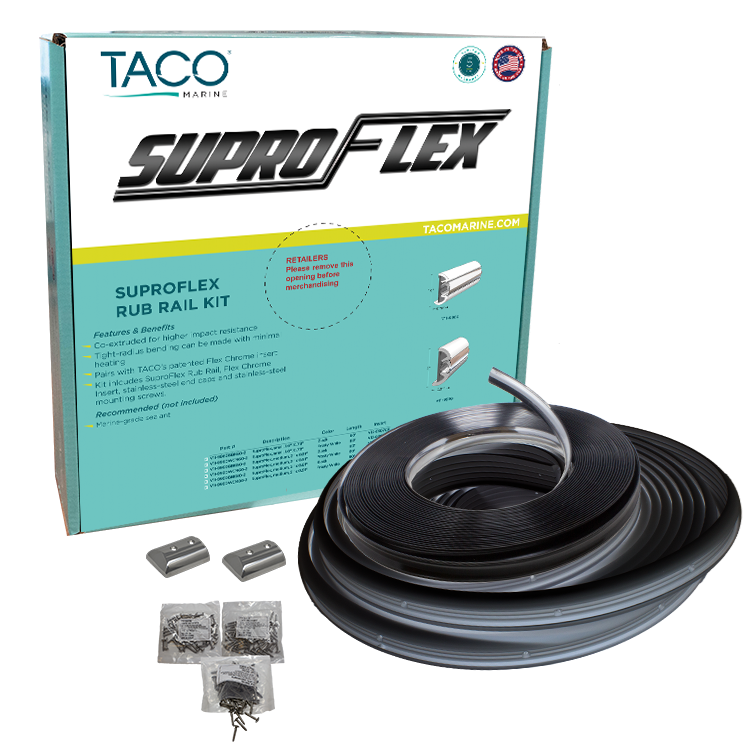 Taco Marine Supro-Flex Rub Rail Kit Black W/Fl