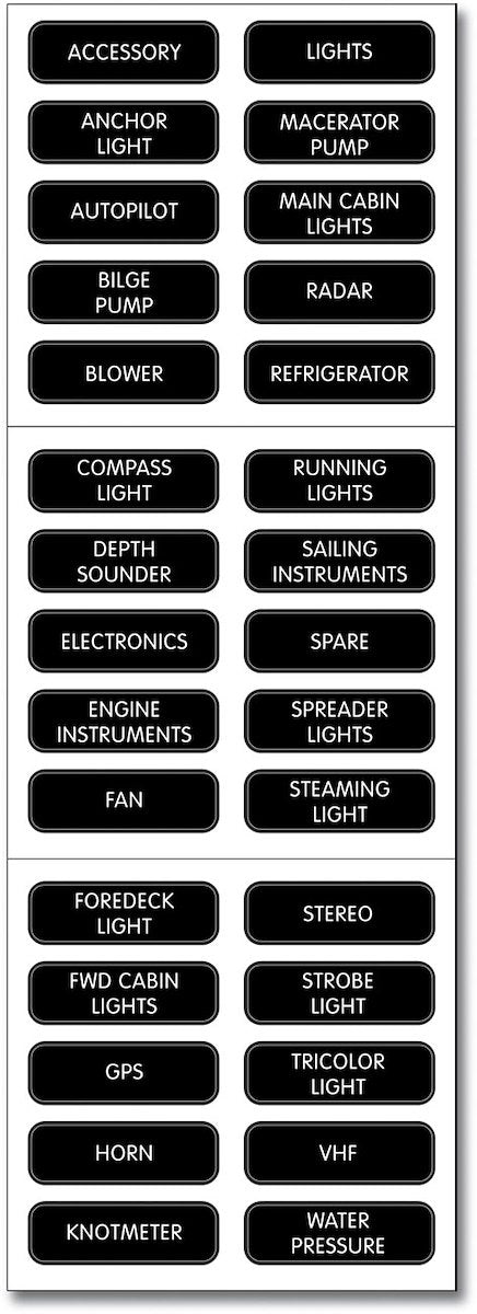 Blue Sea Systems Label Kit Dc Panel Basic