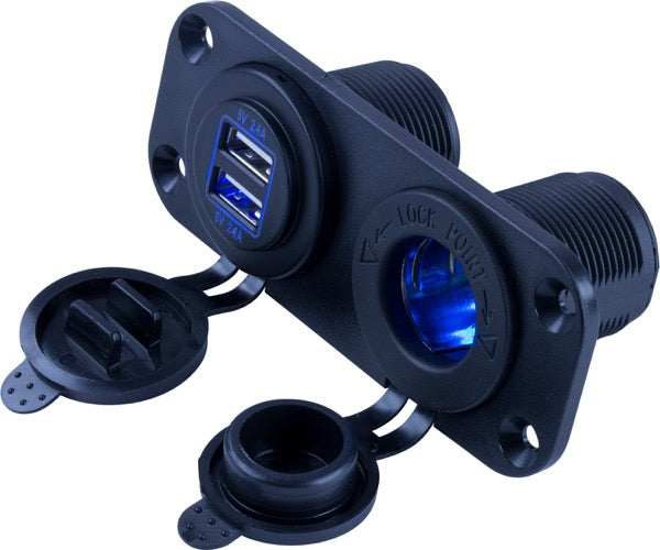 Sea-Dog Usb/12v Power Socket Panel W/