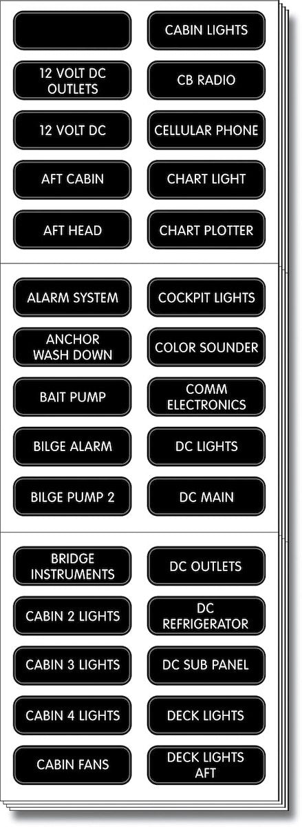 Blue Sea Systems Label Kit Dc Panel Extended