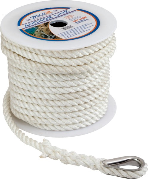 Sea-Dog Twisted Nylon Anchor Line 3/8' (1110100WH1)