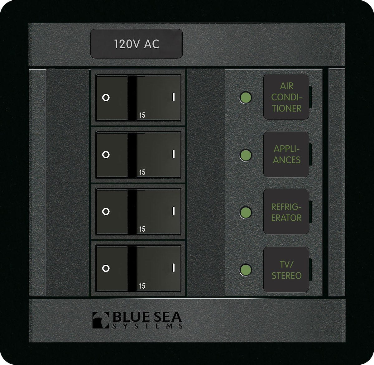 Blue Sea Systems Panel 360 120vac 4pos Fr